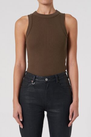 HUDO BROWN SLEEVLESS TOP