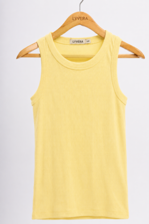 LYVERA YELLOW SLEEVLESS TOP (COTTON 95%)