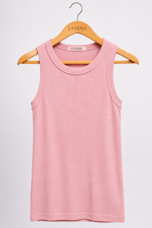 LYVERA PINK SLEEVLESS TOP (COTTON 95%)