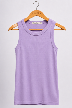 LYVERA DIGI LAVENDER SLEEVLESS TOP (COTTON 95%)