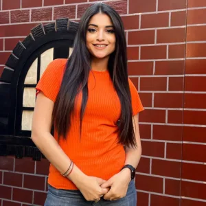 Hudo Orange Short-Sleeve Turkish Rip Top