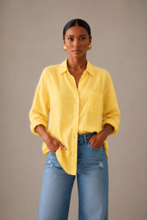 YELLOW LINEN CHEMISE ONE SIZE (55-85KG